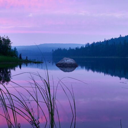 photographie-avec-une-belle-lumiere-rose-de-fin-de-journee-au-bord-de-lac
